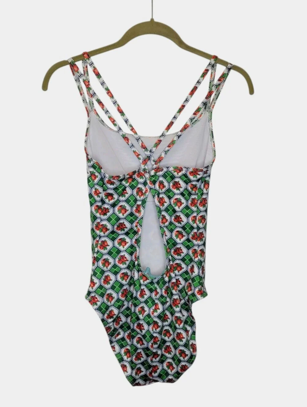 April Cornell Mable One Piece Swimsuit M Green Print